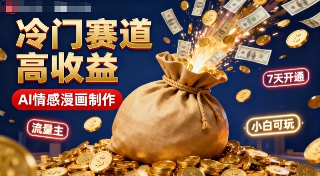公众号冷门赛道，用AI做情感漫画，7天开通流量主，操作简单，小白可玩 - 来及网络