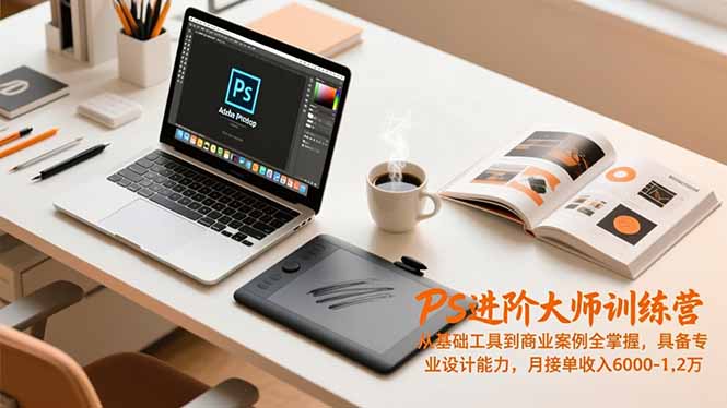 PS进阶大师训练营，从基础工具到商业案例全掌握，具备专业设计能力，月接单收入6000-1.2万 - 来及网络