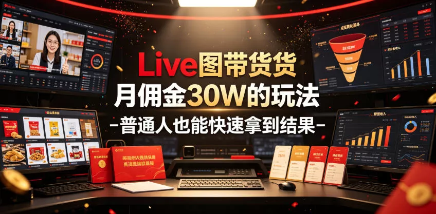 Live图带货月佣金30W的玩法-普通人也能快速拿到结果 - 来及网络