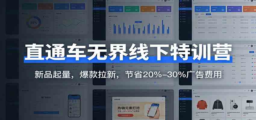 直通车无界线下特训营：新品起量，爆款拉新，节省20%-30%广告费用 - 来及网络