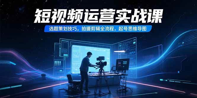 （15375期）短视频运营实战课，选题策划技巧，拍摄剪辑全流程，起号思维导图 - 来及网络