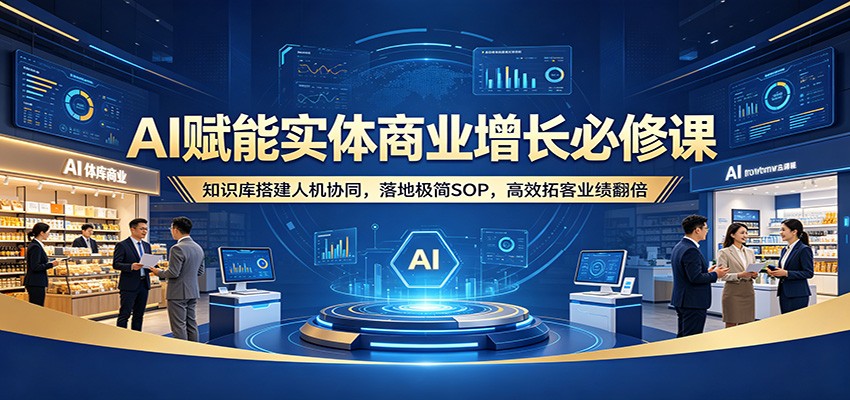 AI赋能实体商业增长必修课：知识库搭建人机协同，落地极简SOP，高效拓客业绩翻倍 - 来及网络