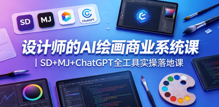设计师的AI绘画商业系统课｜SD+MJ+ChatGPT全工具实操落地课 - 来及网络