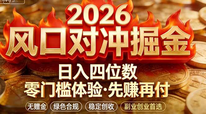 2026美金对冲套利，无赠金对冲策略保驾护航，低门槛易上手实操。单人单日收益2000+ - 来及网络