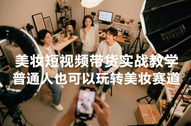 美妆短视频带货实战教学，普通人也可以玩转美妆赛道 - 来及网络