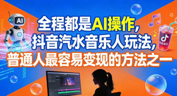 全程都是AI操作，抖音汽水音乐人玩法，普通人最容易变现的方法之一 - 来及网络