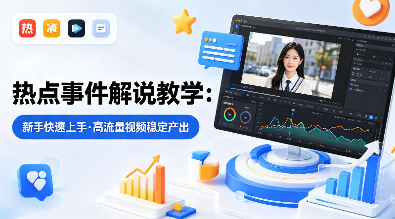 某大V的热点事件解说教学，新手也能快速上手，稳定产出高流量解说视频 - 来及网络