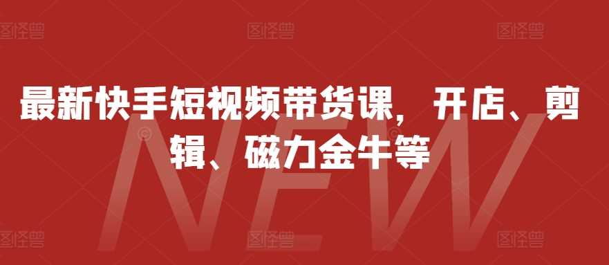 最新快手短视频带货课，开店、剪辑、磁力金牛等 - 来及网络