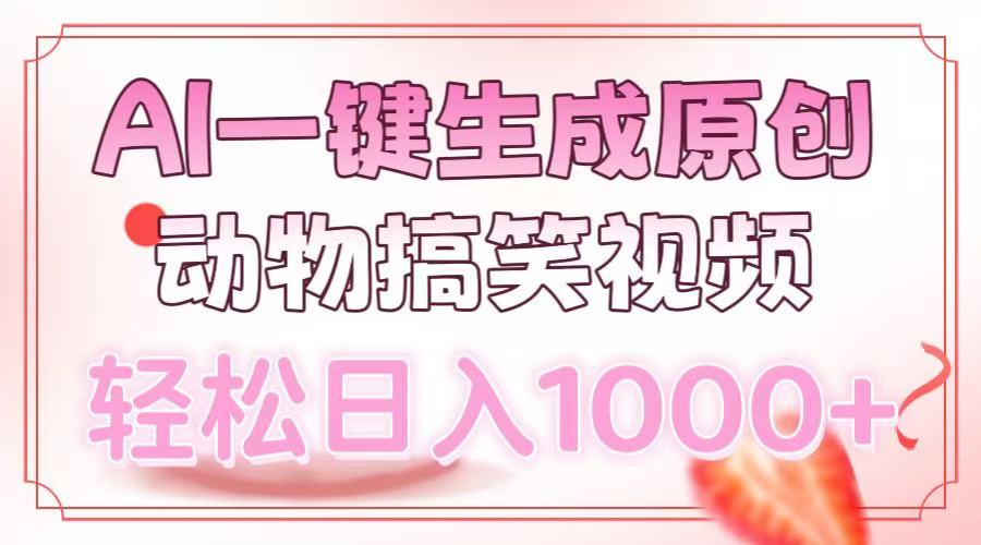 （13884期）AI一键生成原创动物搞笑视频，轻松日入1000+ - 来及网络