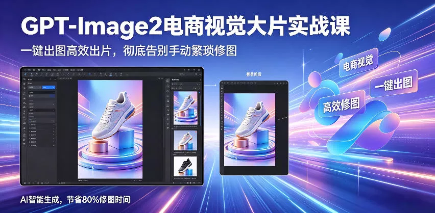 GPT-Image2电商视觉大片实战课，一键出图高效出片，彻底告别手动繁琐修图(更新) - 来及网络