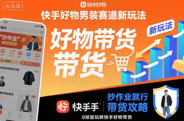 快手好物男装赛道新玩法，抄作业就行，0经验玩转快手好物带货 - 来及网络