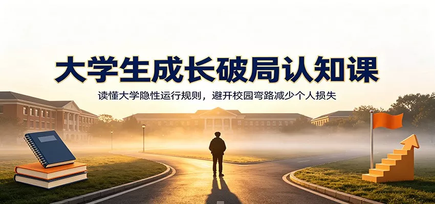 大学生成长破局认知课：读懂大学隐性运行规则，避开校园弯路减少个人损失 - 来及网络