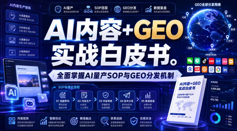 AI内容+GEO实战白皮书，全面掌握AI量产SOP与GEO分发机制【文档】 - 来及网络