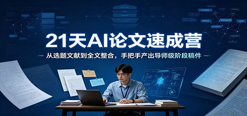 21天AI论文速成营：从选题文献到全文整合，手把手产出导师级阶段稿件 - 来及网络