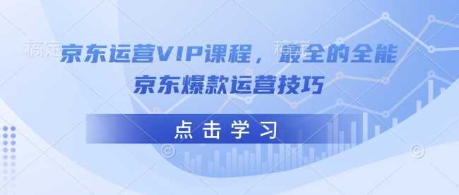 京东运营VIP课程，最全的全能京东爆款运营技巧 - 来及网络