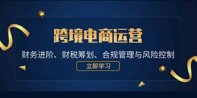 跨境电商运营：财务进阶、财税筹划、合规管理与风险控制 - 来及网络