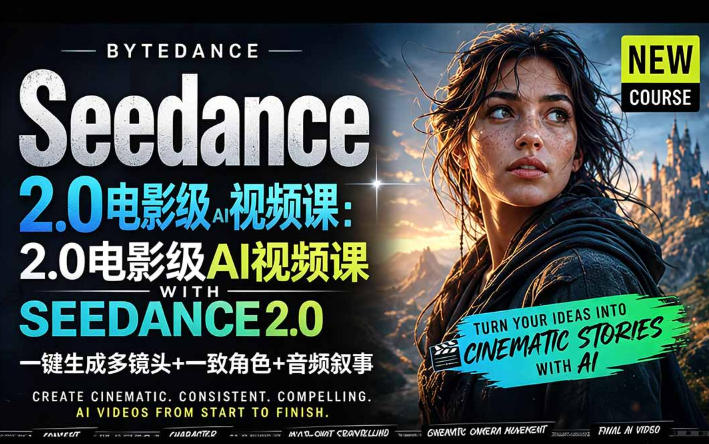 字节跳动的Seedance 2.0 AI电影视频生成制作教程，一键生成多镜头+一致角色+音频叙事-中英字幕 - 来及网络