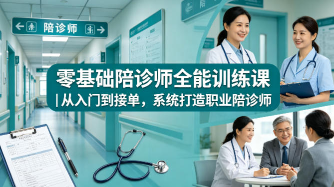 零基础陪诊师全能训练课｜从入门到接单，系统打造职业陪诊师 - 来及网络
