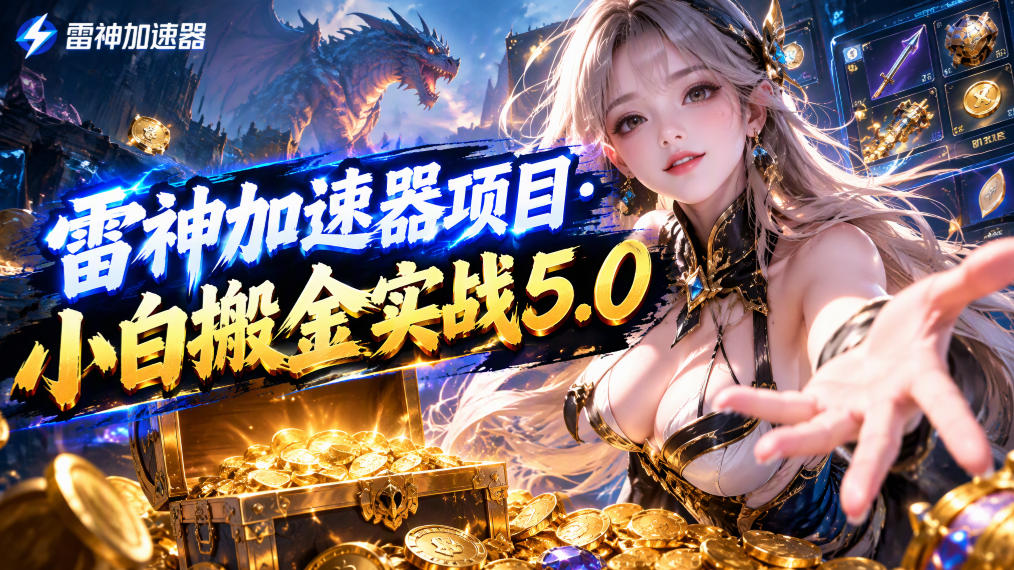 雷神加速器项目·小白搬金实战5.0，抖音W播100-150r，小白入局一天也能几十r - 来及网络
