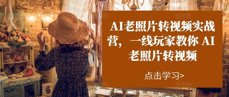 AI老照片转视频实战营，一线玩家教你AI老照片转视频 - 来及网络