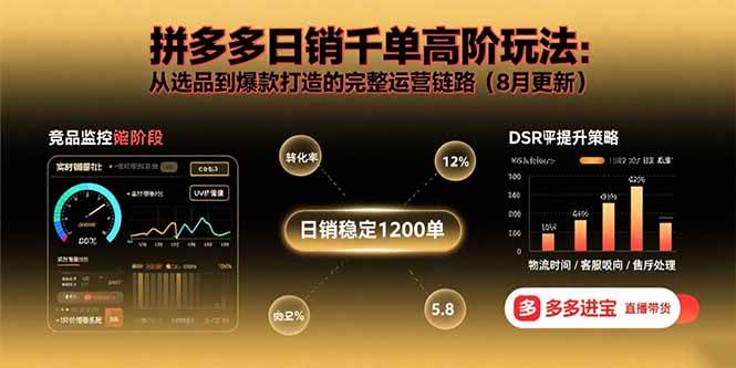 （15850期）拼多多日销千单高阶玩法：从选品到爆款打造的完整运营链路（8月更新） - 来及网络