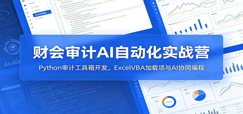 财会审计AI自动化实战营：Python审计工具箱开发，ExcelVBA加载项与AI协同编程 - 来及网络